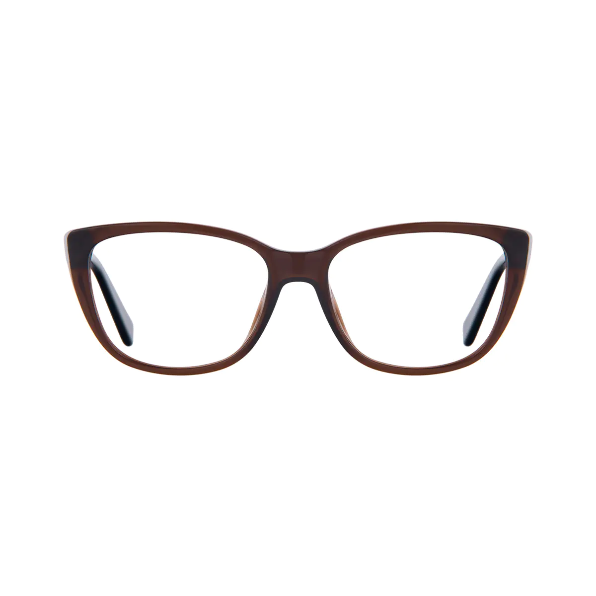 Oval Transparent Brown Eyeglasses