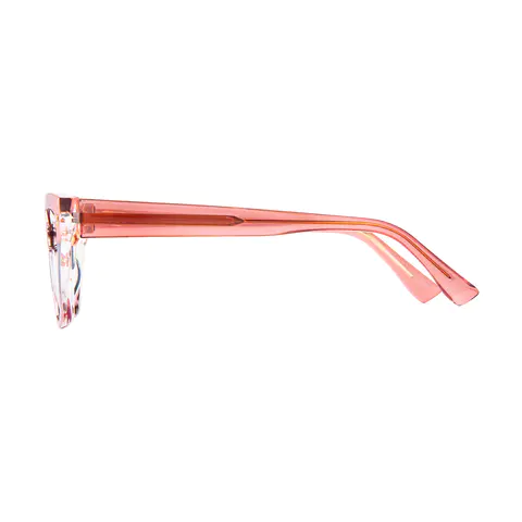 Square Transparent Pink Eyeglasses