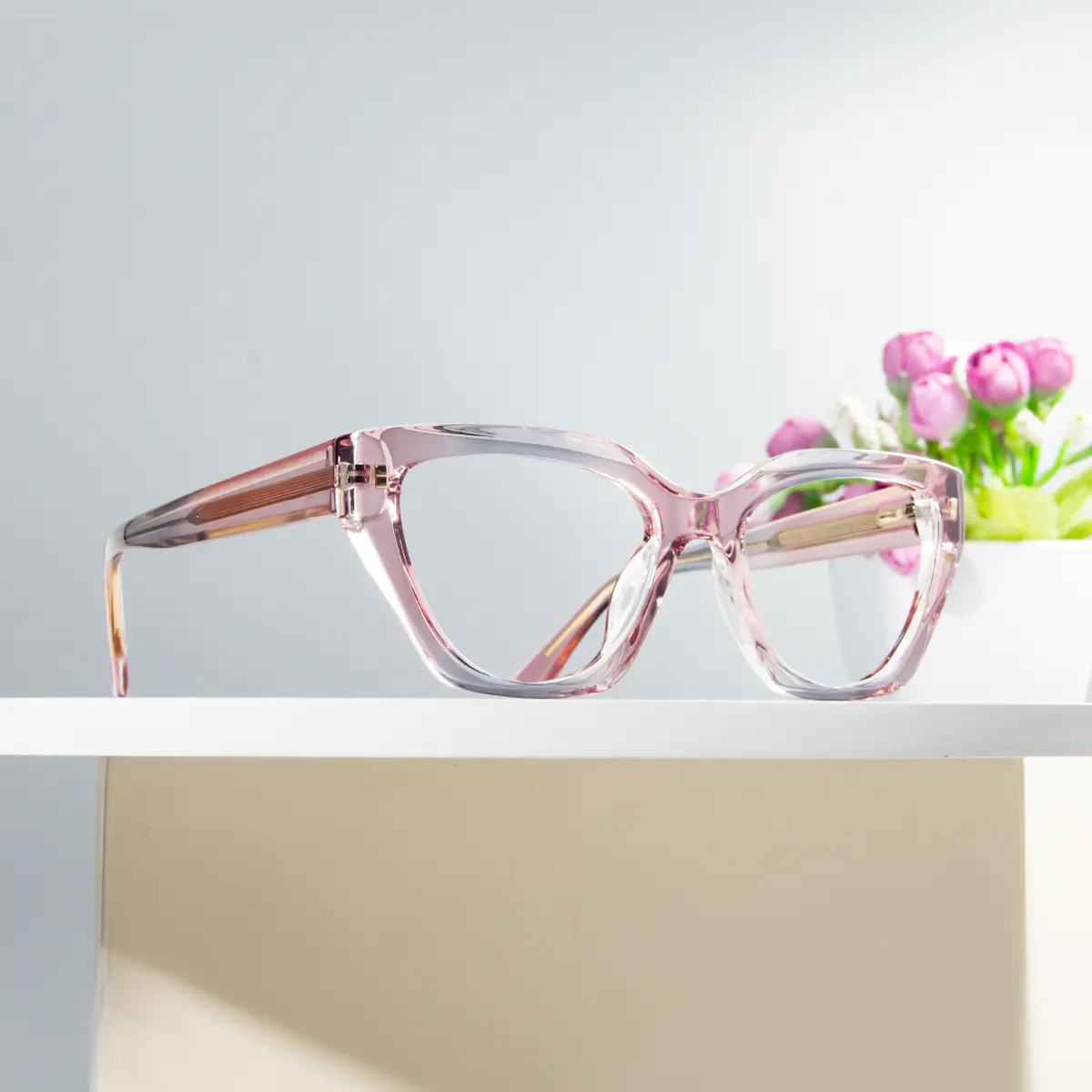 Square Pink Eyeglasses
