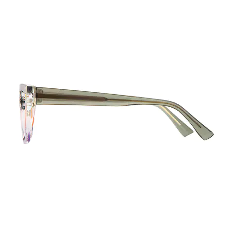 Square Transparent Green Eyeglasses