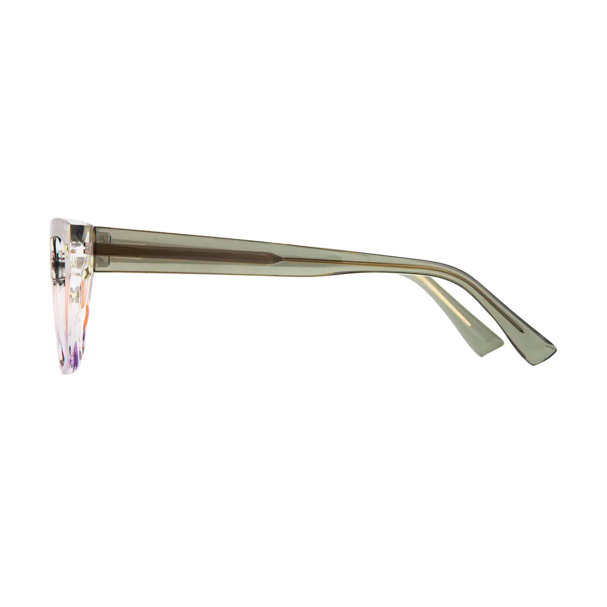 Square Transparent Green Eyeglasses