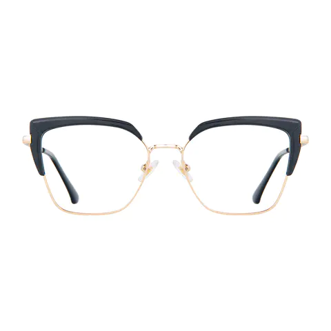 Cat-eye Black Gold Eyeglasses
