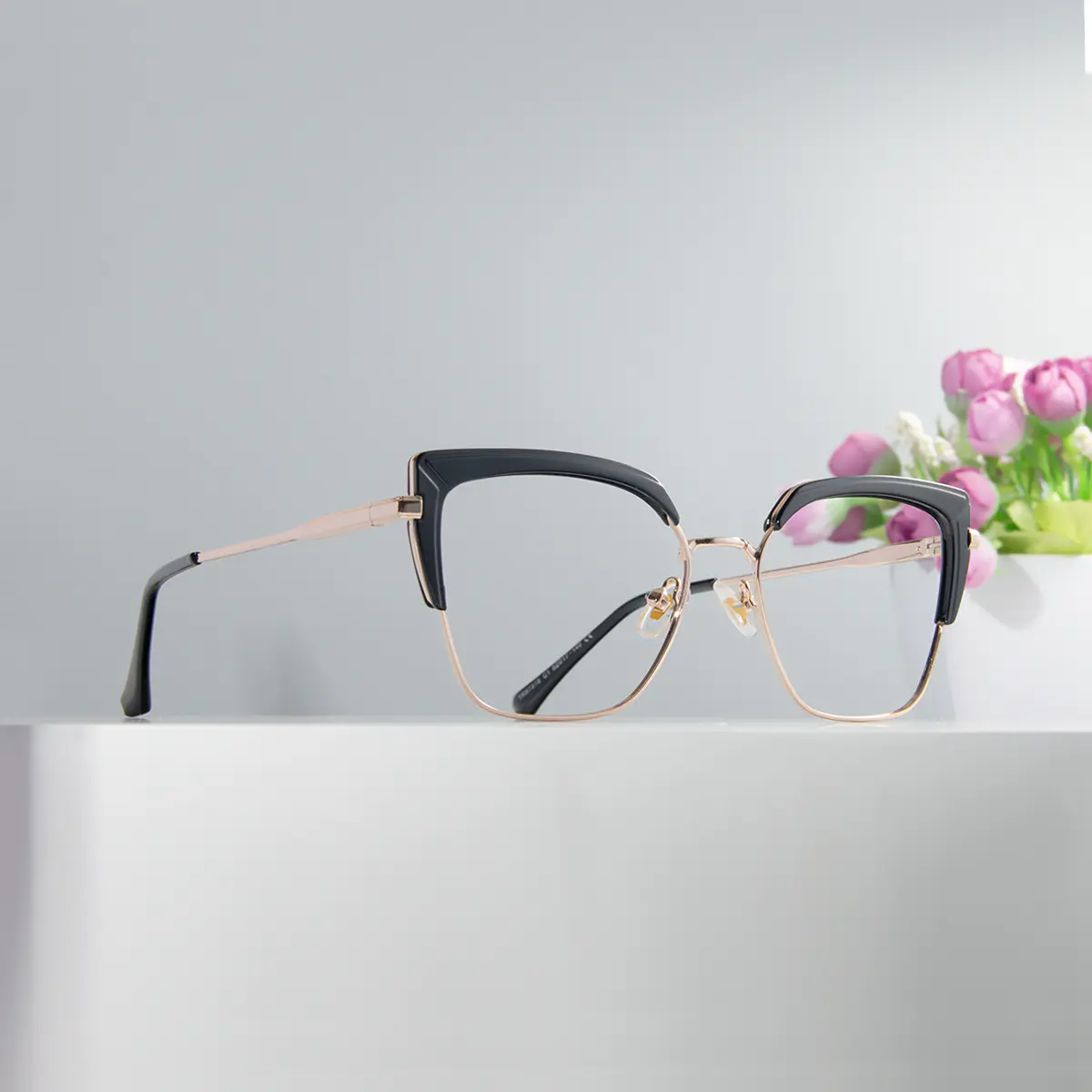 Cat-eye Black Gold Eyeglasses