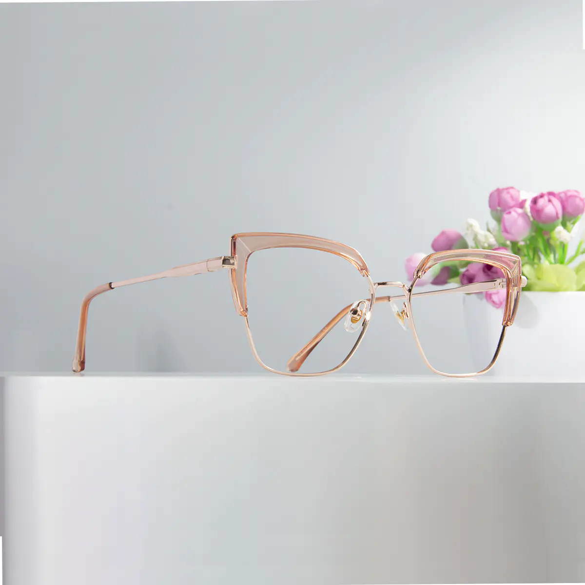Cat-eye Light Brown Eyeglasses