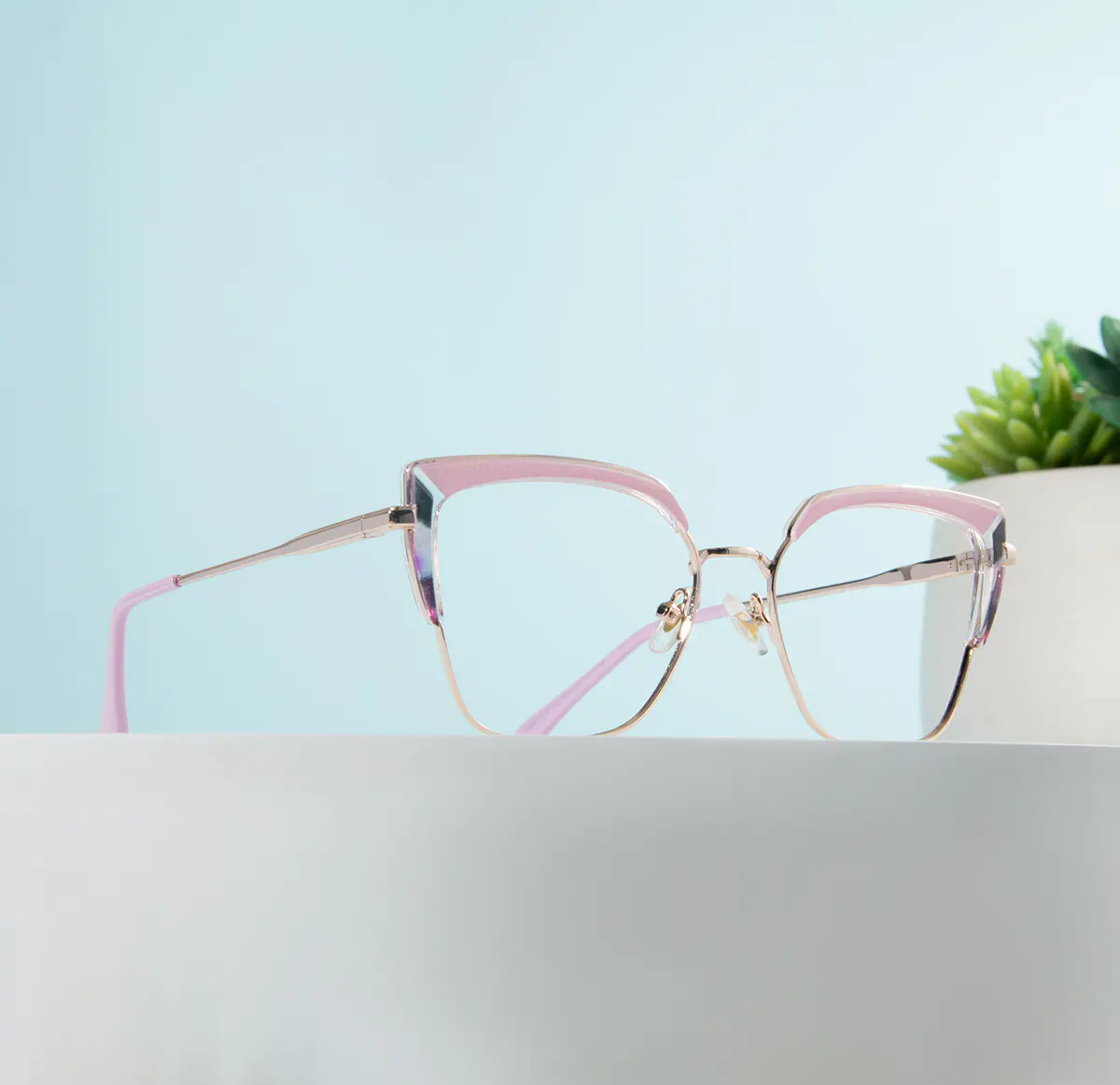 Cat-eye Pink/Gold Eyeglasses