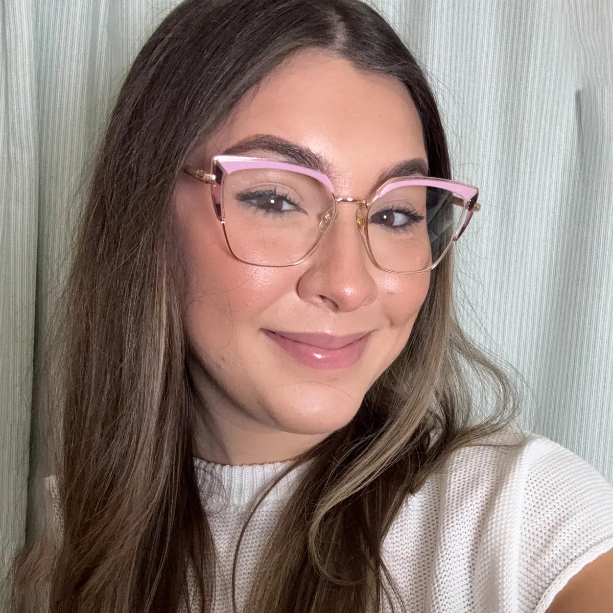 Cat-eye Pink/Gold Eyeglasses