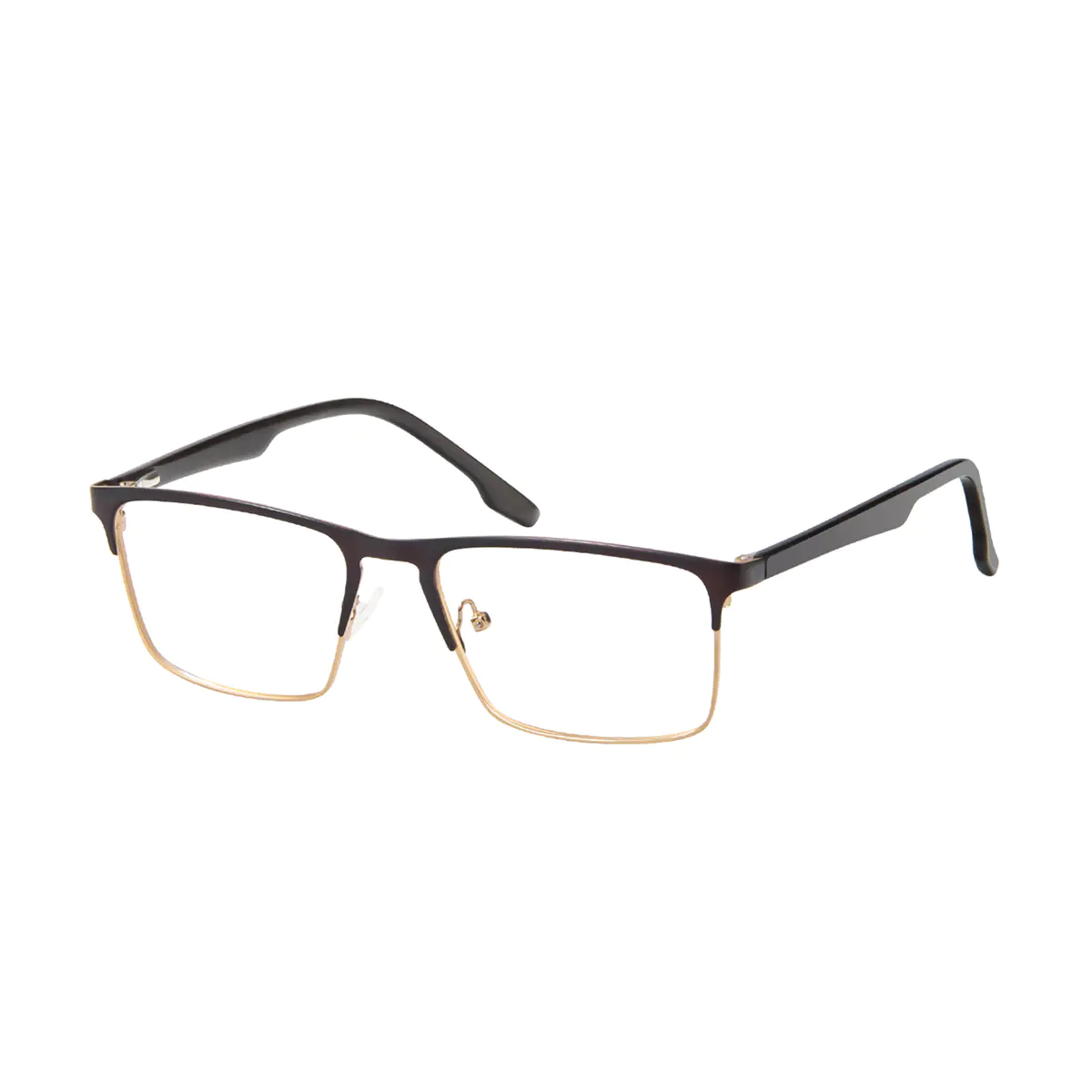 Rectangle Brown Eyeglasses