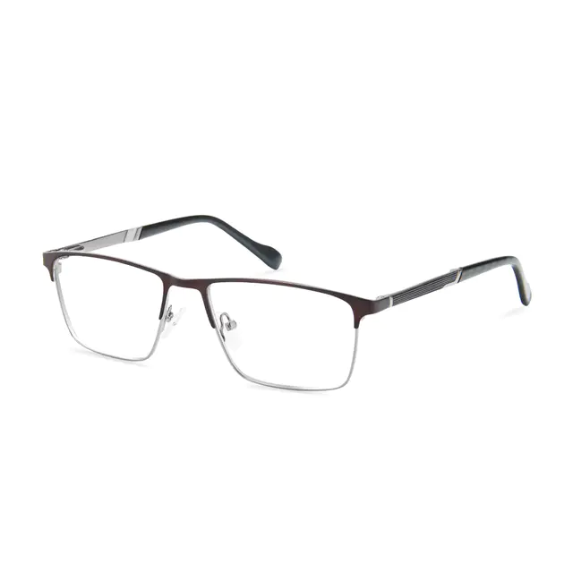Rectangle Brown Eyeglasses
