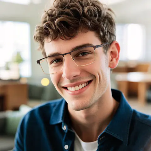 Browline Brown Eyeglasses