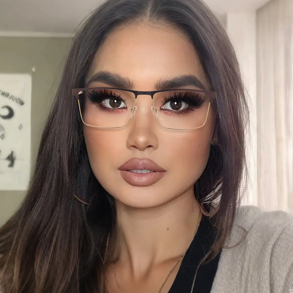 Browline Brown Eyeglasses