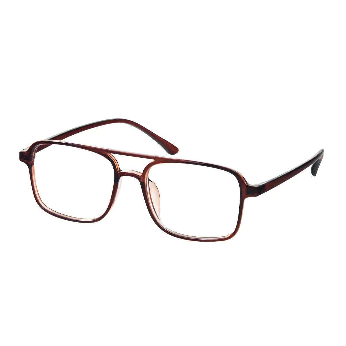 Aviator Transparent Brown Eyeglasses