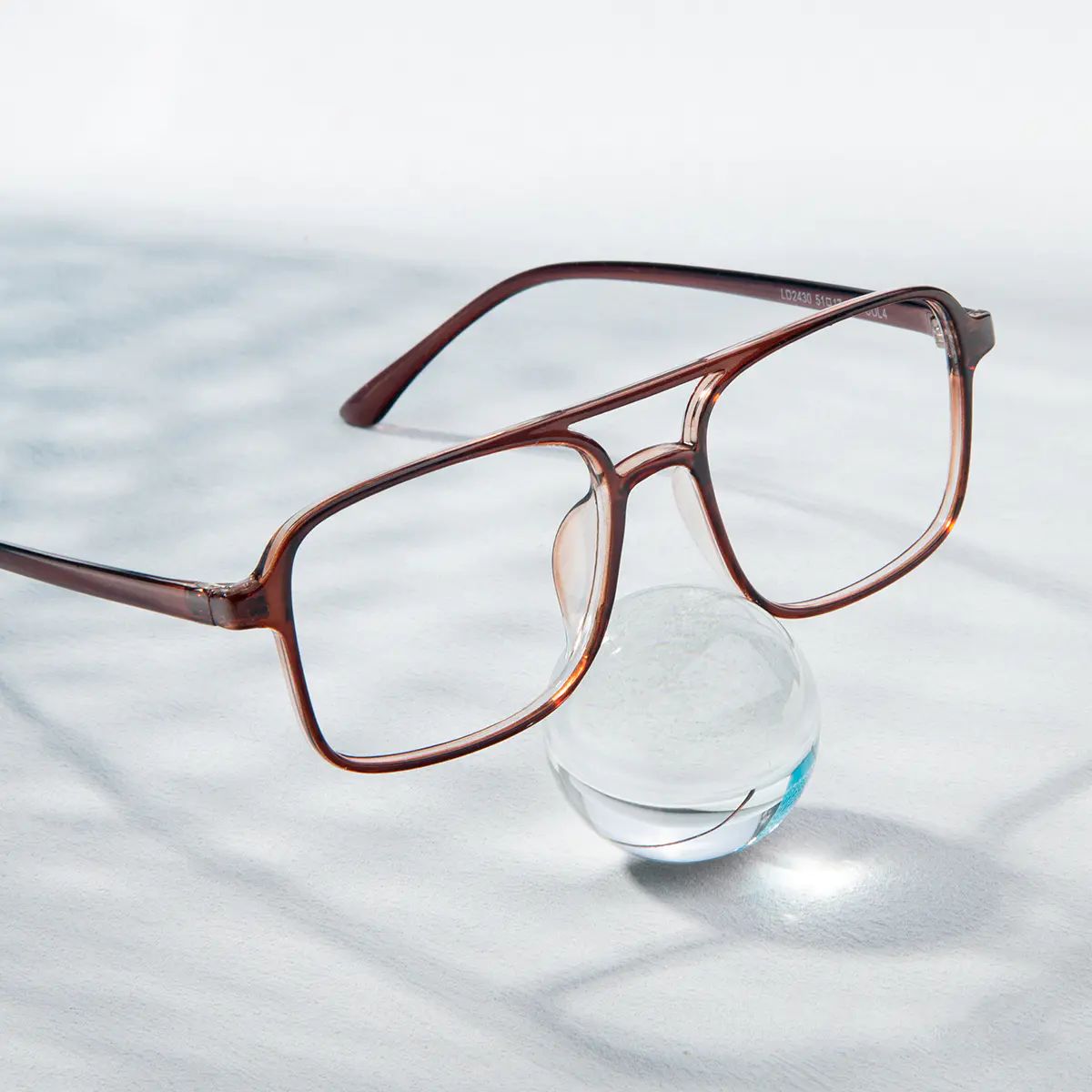 Aviator Transparent Brown Eyeglasses