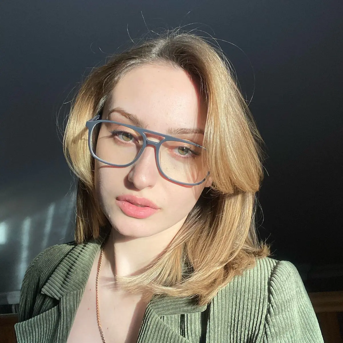 Aviator Transparent Gray Eyeglasses