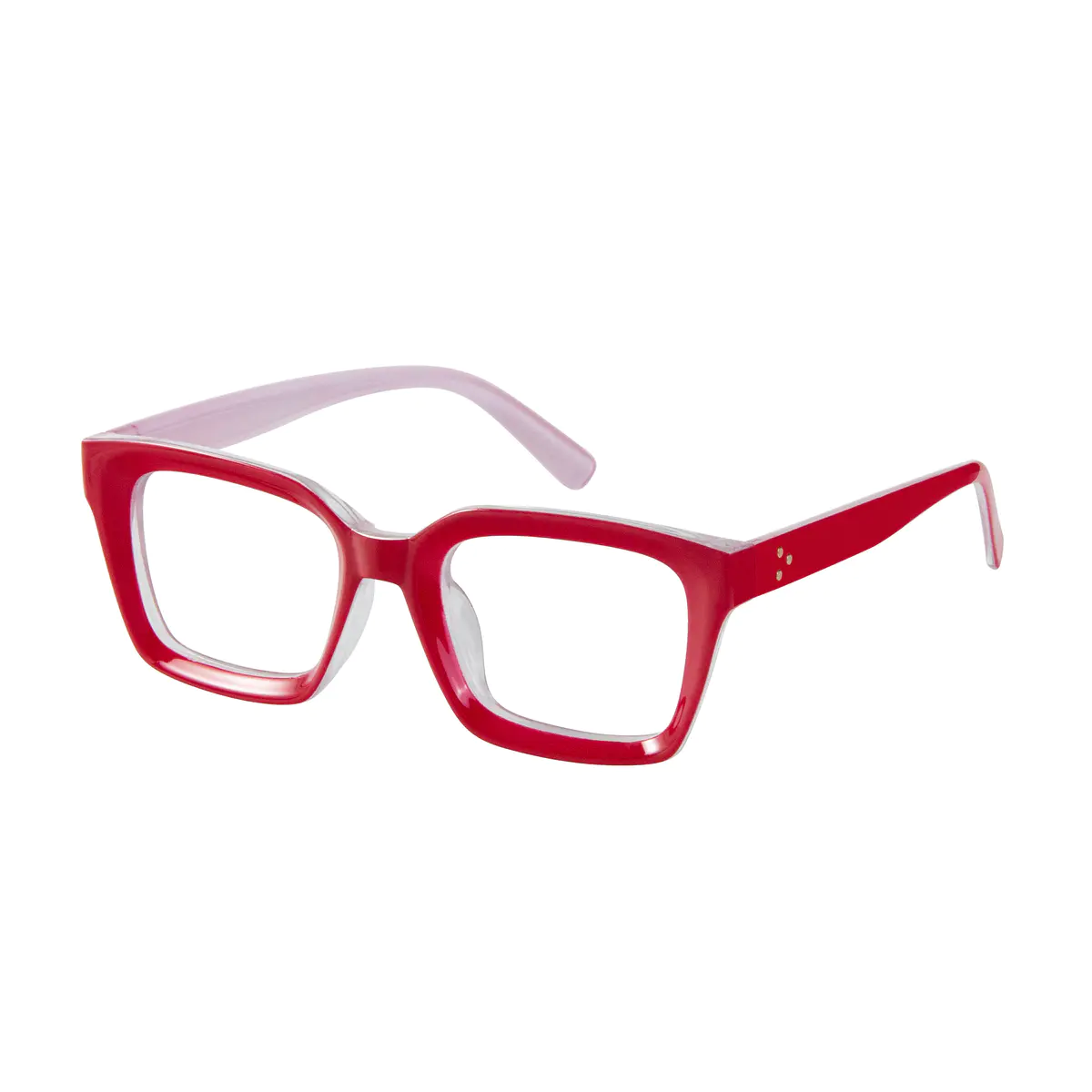Square Red Eyeglasses