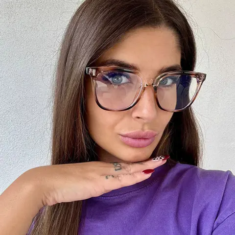 Square Gradient Brown Eyeglasses