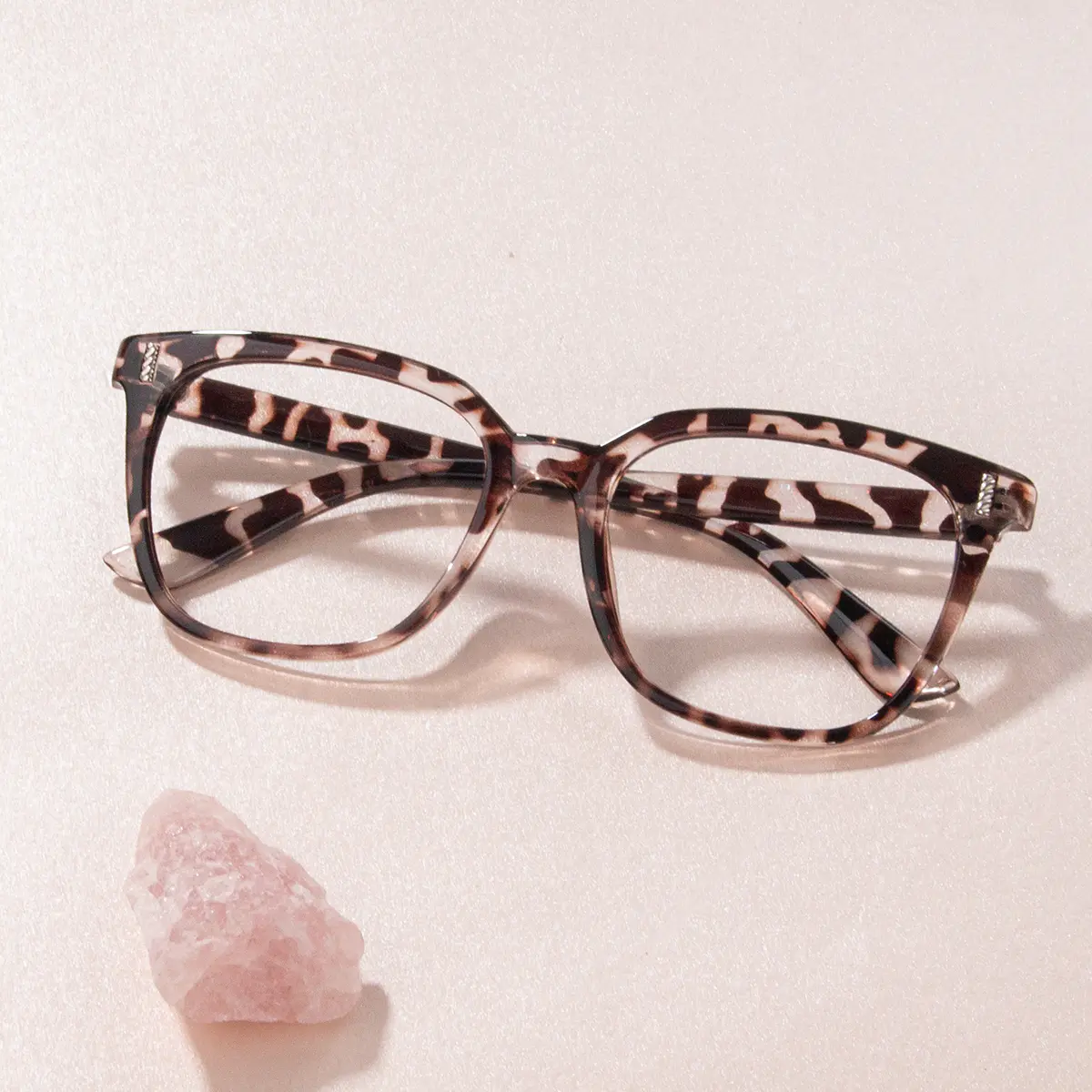 Square Ivory Tortoiseshell Eyeglasses