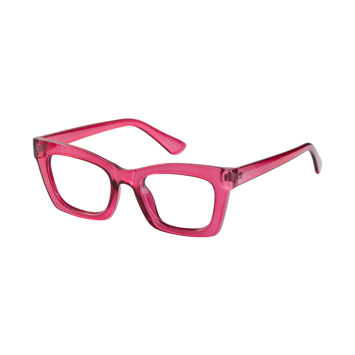 Square Transparent Pink Eyeglasses