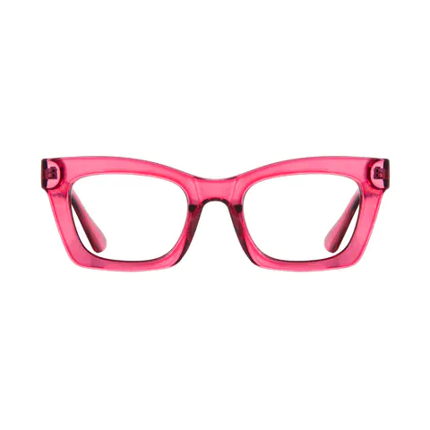 Square Transparent Pink Eyeglasses