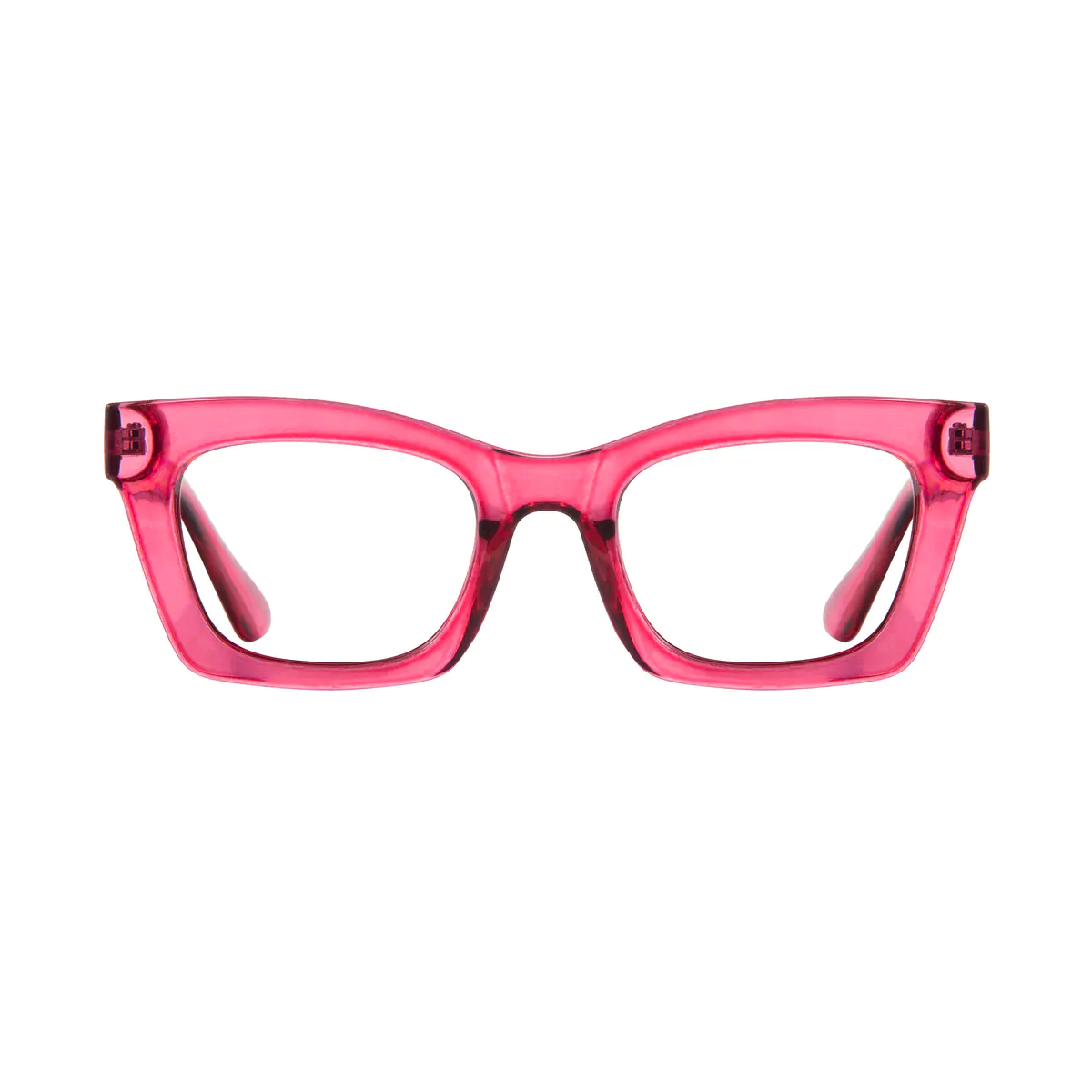 Square Transparent Pink Eyeglasses