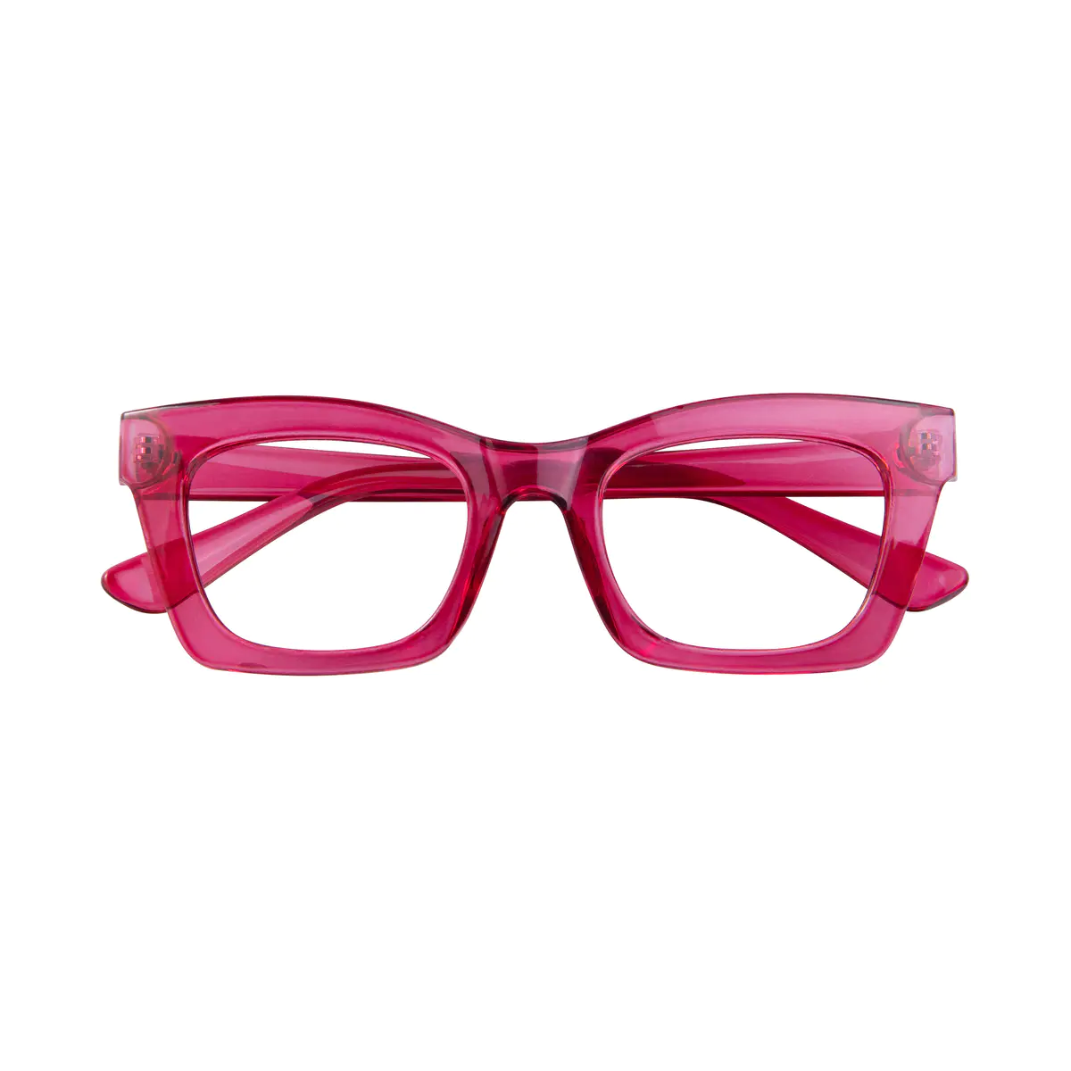 Square Transparent Pink Eyeglasses