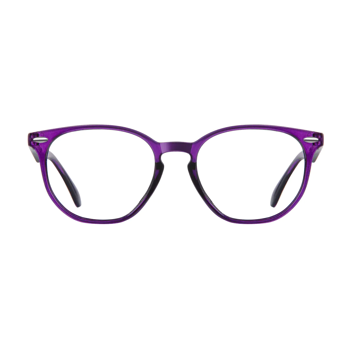 Round Transparent Purple Eyeglasses