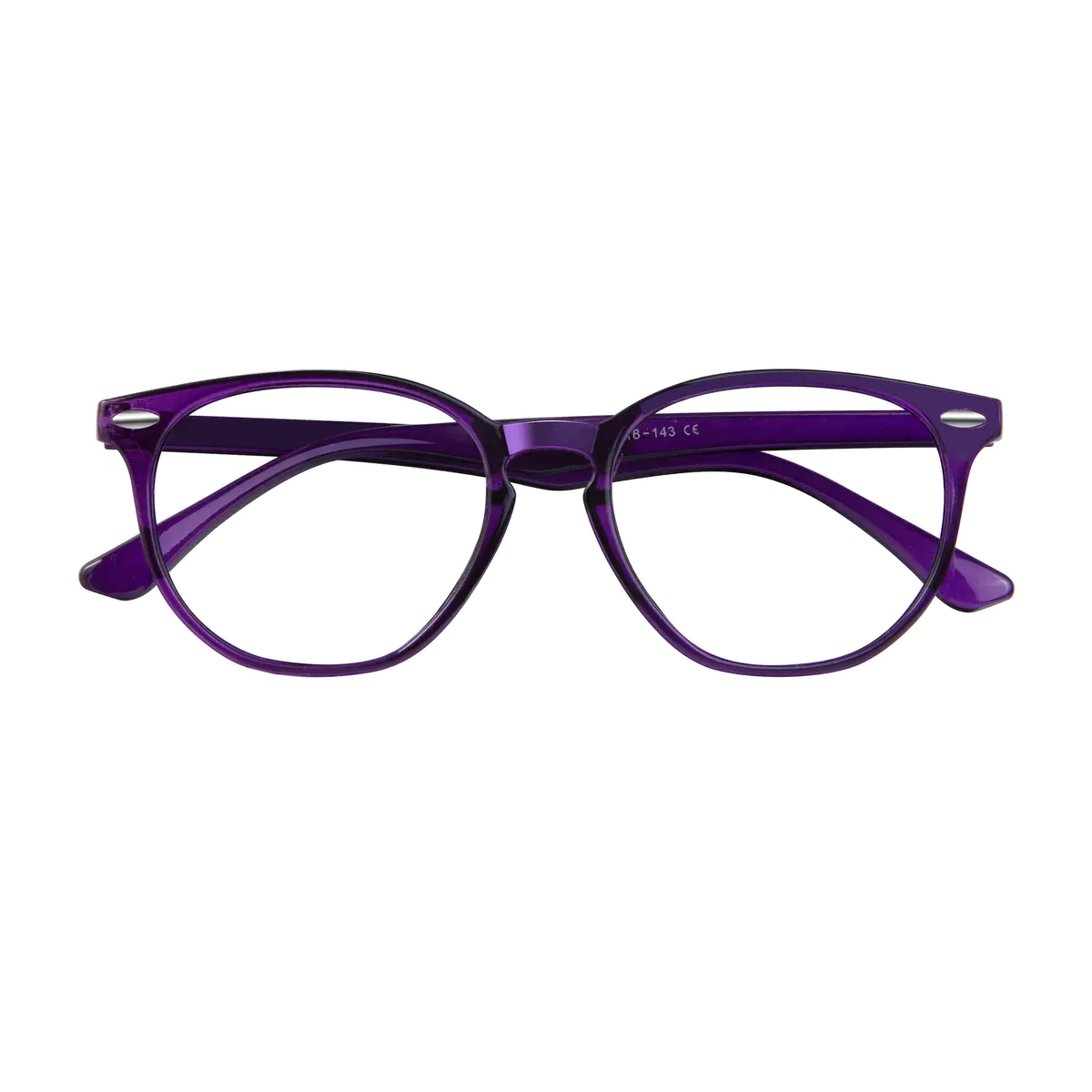 Round Transparent Purple Eyeglasses