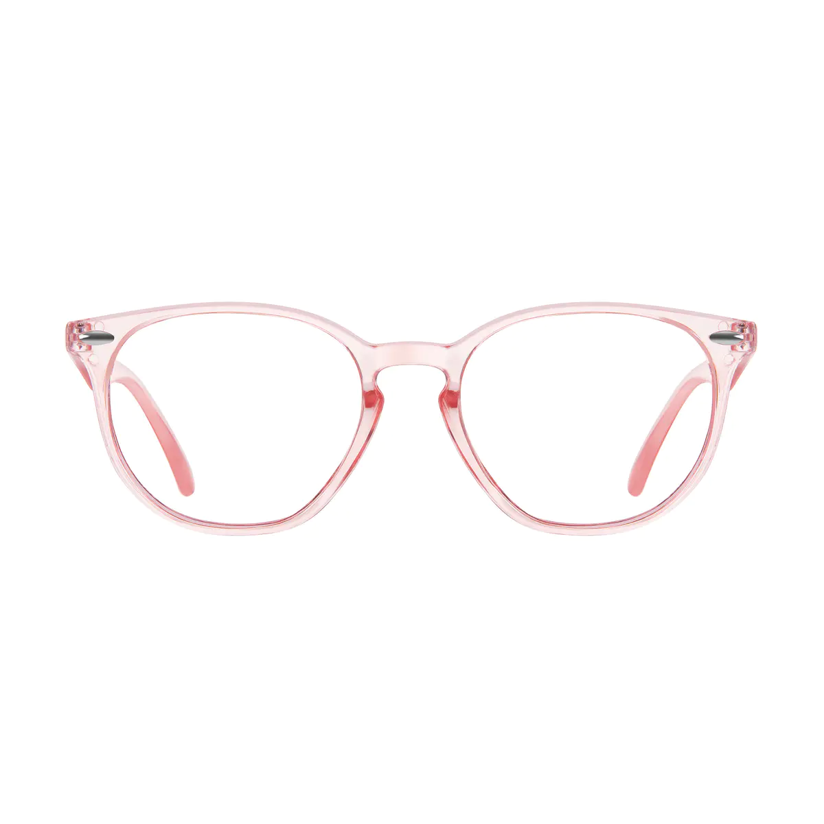 Round Transparent Pink Eyeglasses