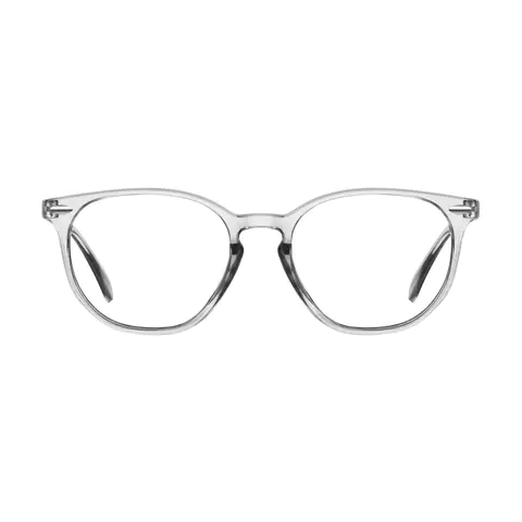 Round Transparent Gray Eyeglasses