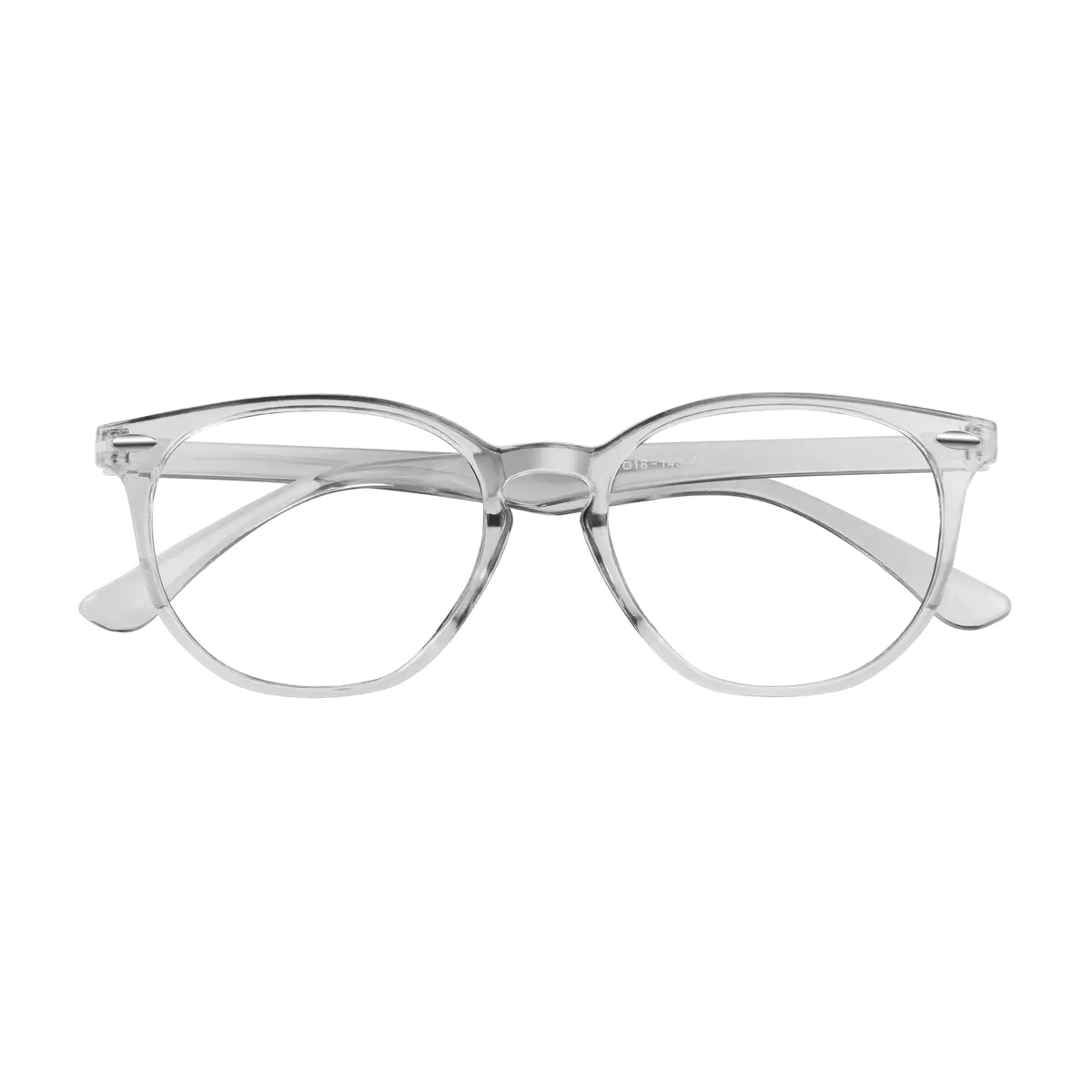 Round Transparent Gray Eyeglasses