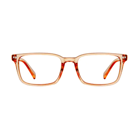 Rectangle Light Brown Eyeglasses