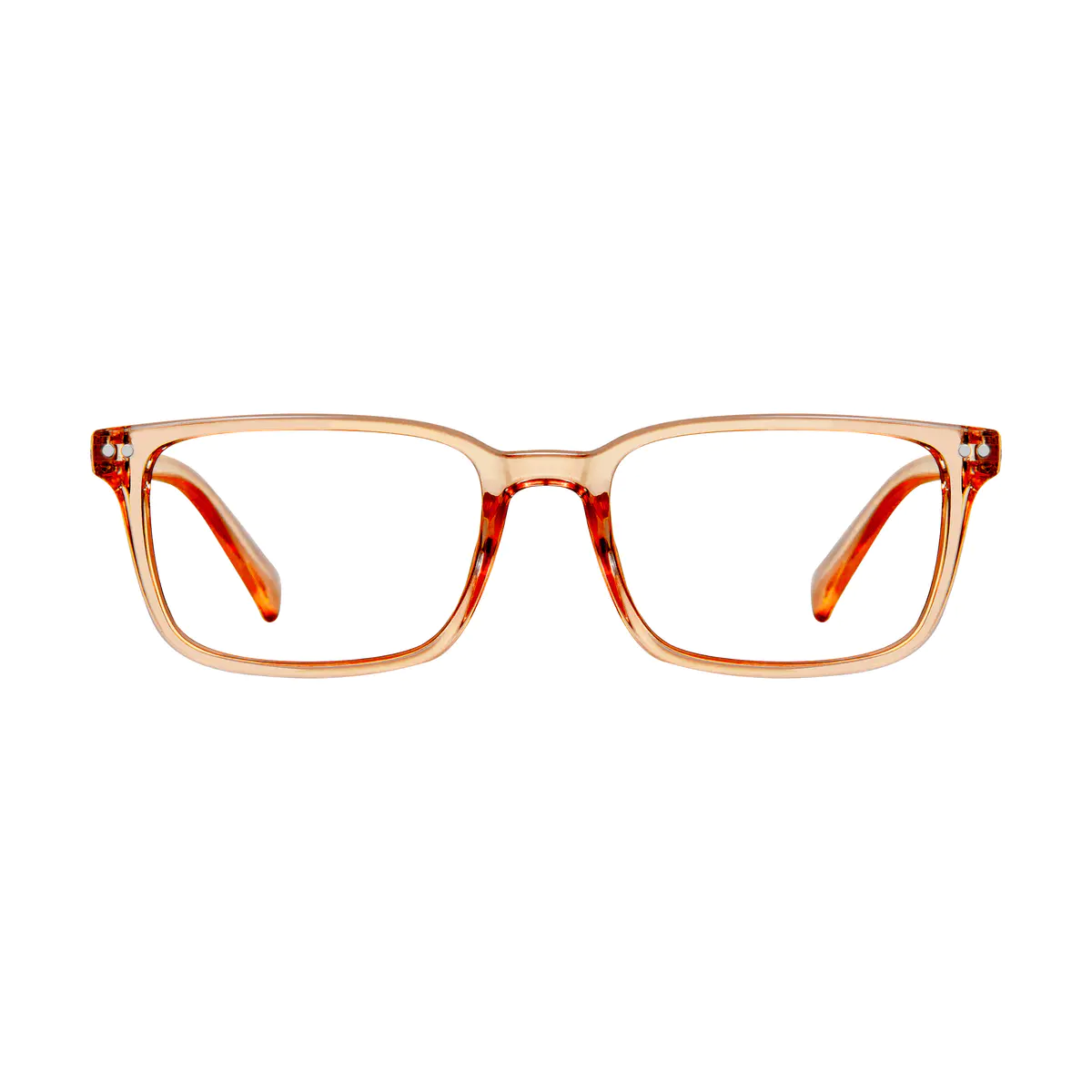 Rectangle Light Brown Eyeglasses