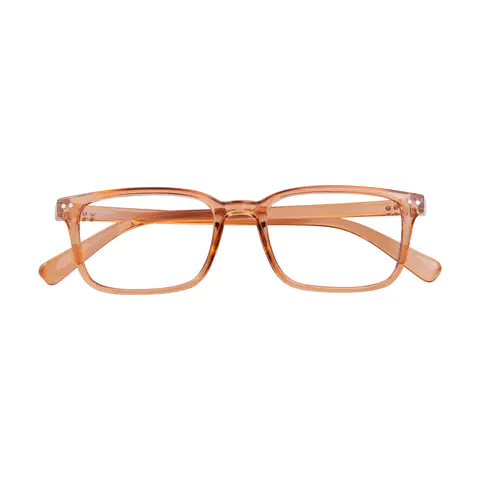 Rectangle Light Brown Eyeglasses