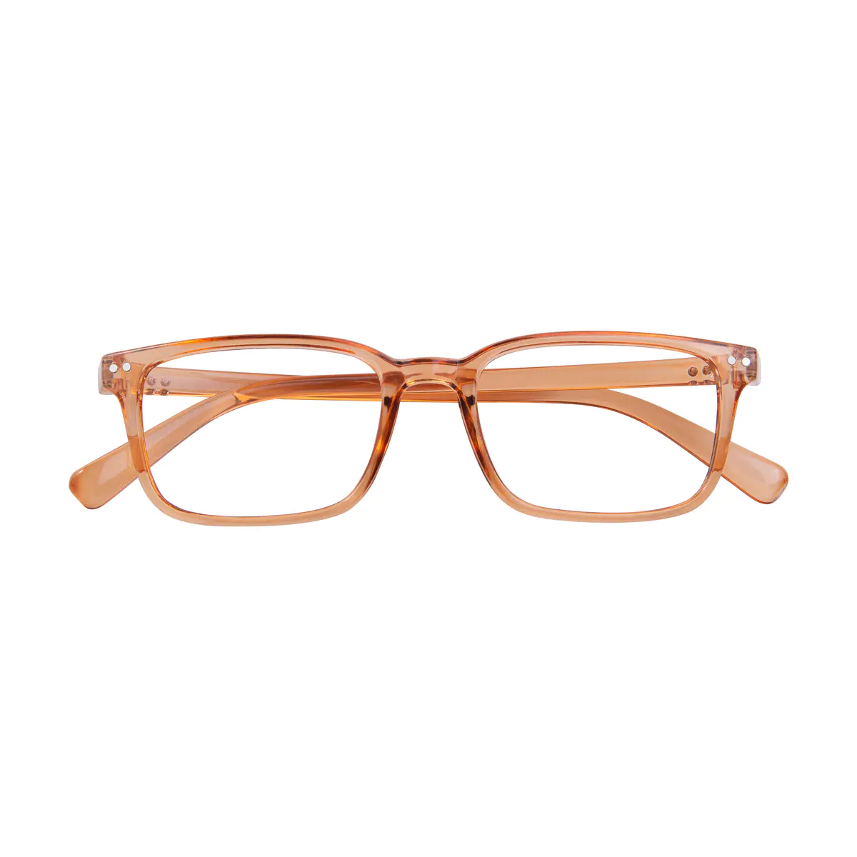 Rectangle Light Brown Eyeglasses