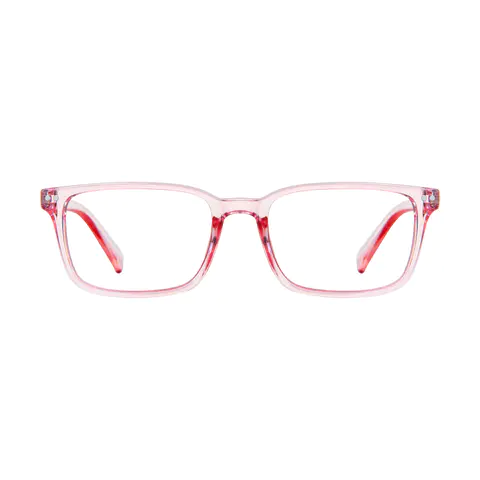 Rectangle Transparent Pink Eyeglasses