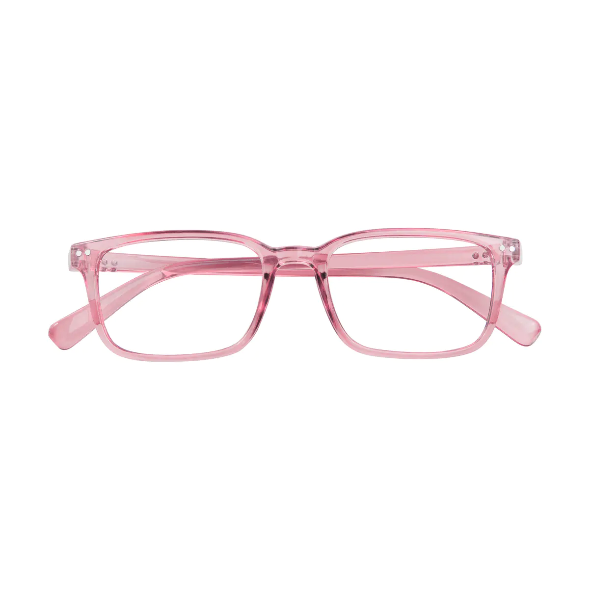 Rectangle Transparent Pink Eyeglasses