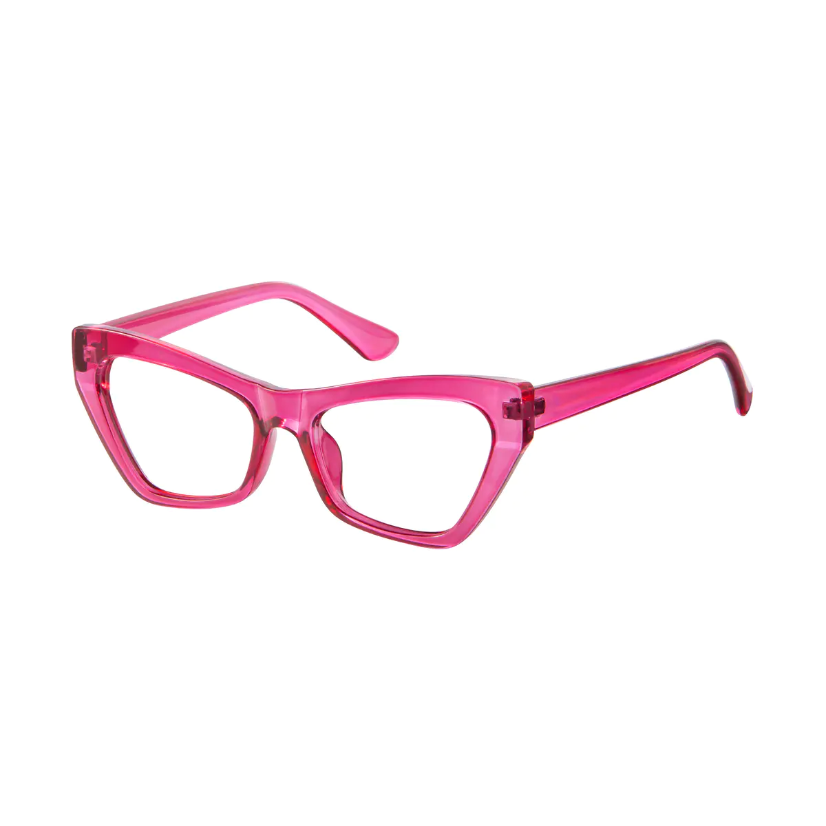 Cat-eye Transparent Pink Eyeglasses