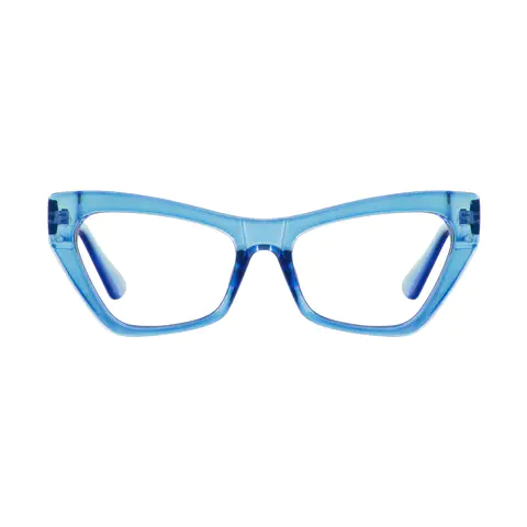 Cat-eye Transparent Blue Eyeglasses