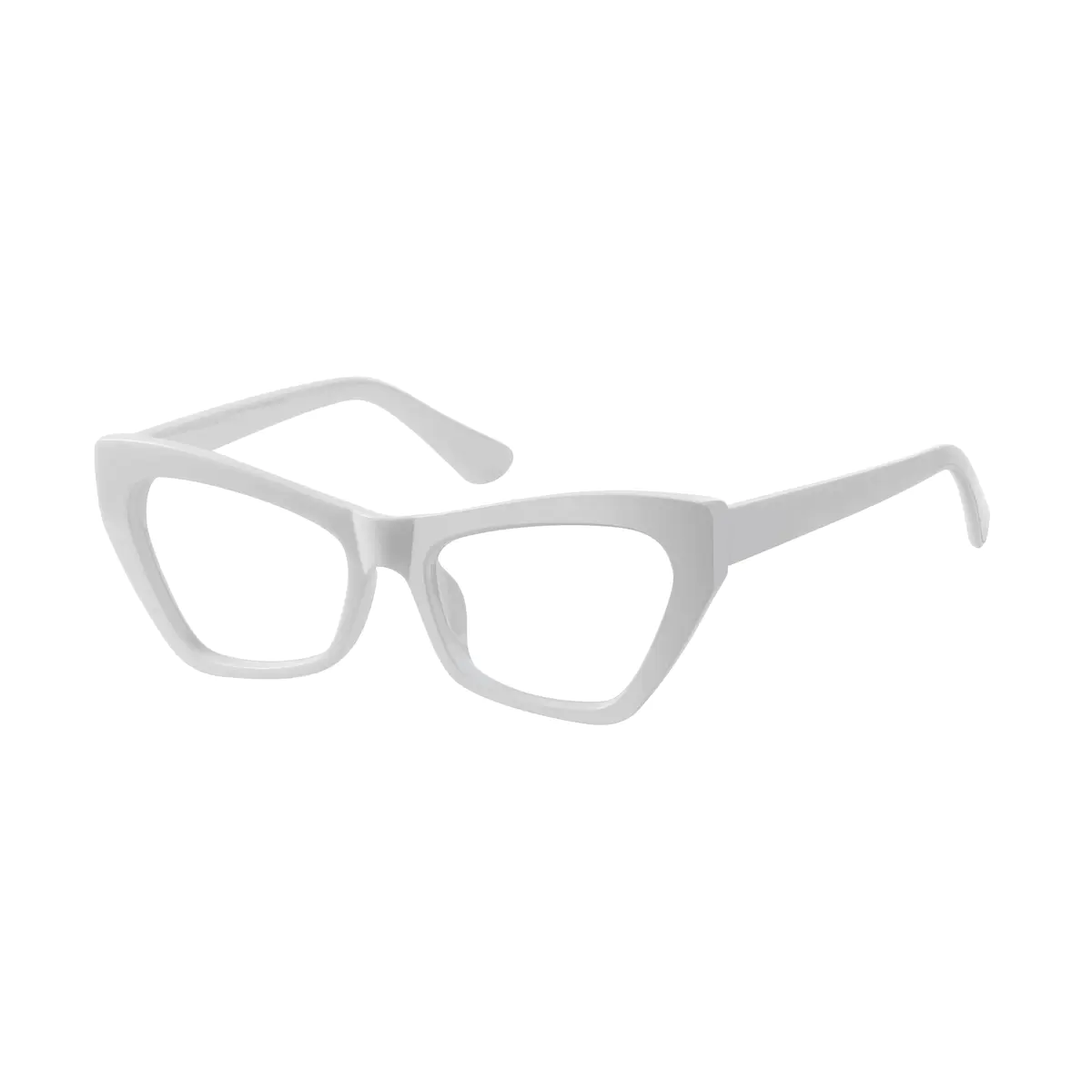 Cat-eye White Eyeglasses