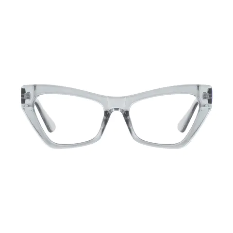 Cat-eye Transparent Gray Eyeglasses