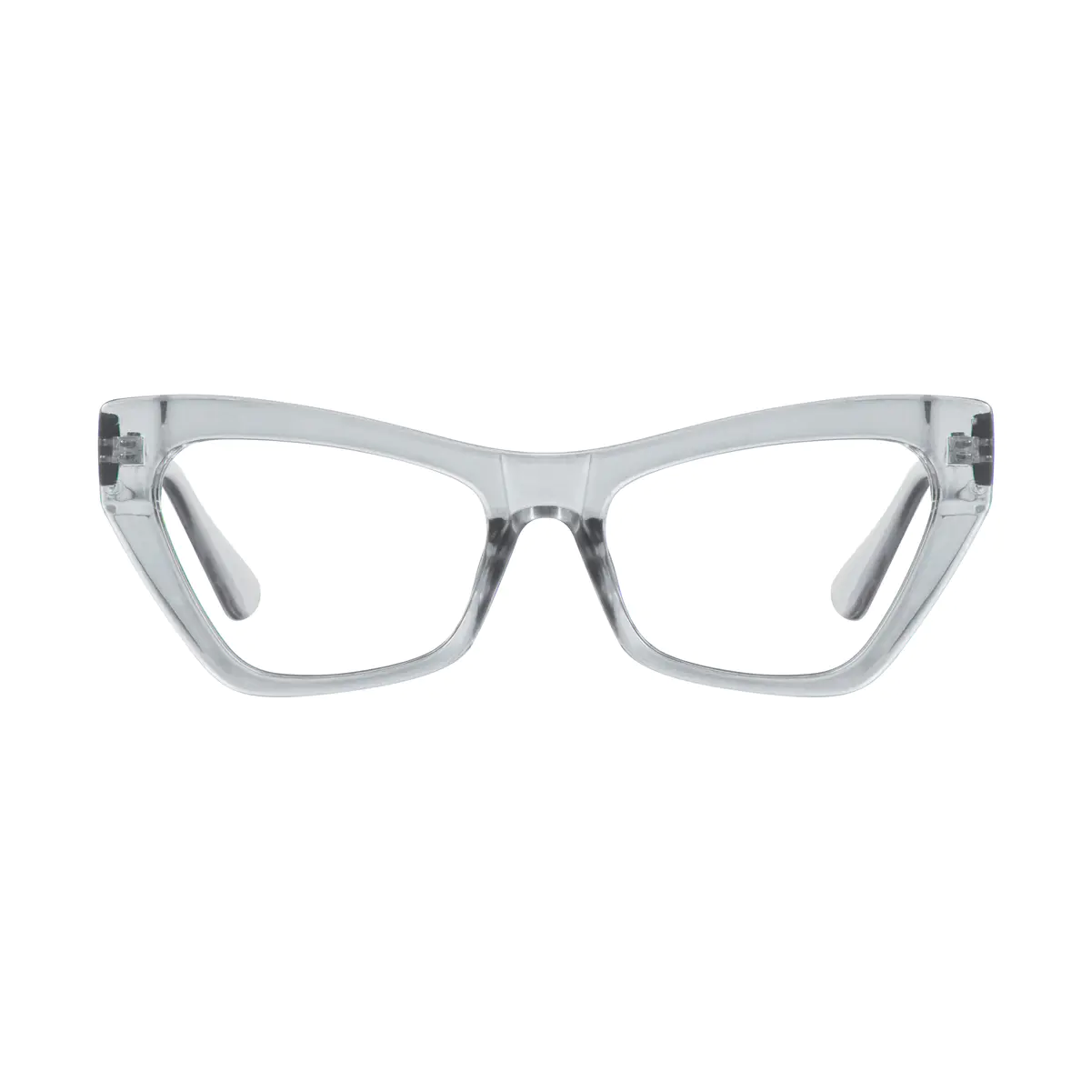 Cat-eye Transparent Gray Eyeglasses