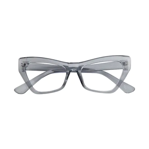 Cat-eye Transparent Gray Eyeglasses