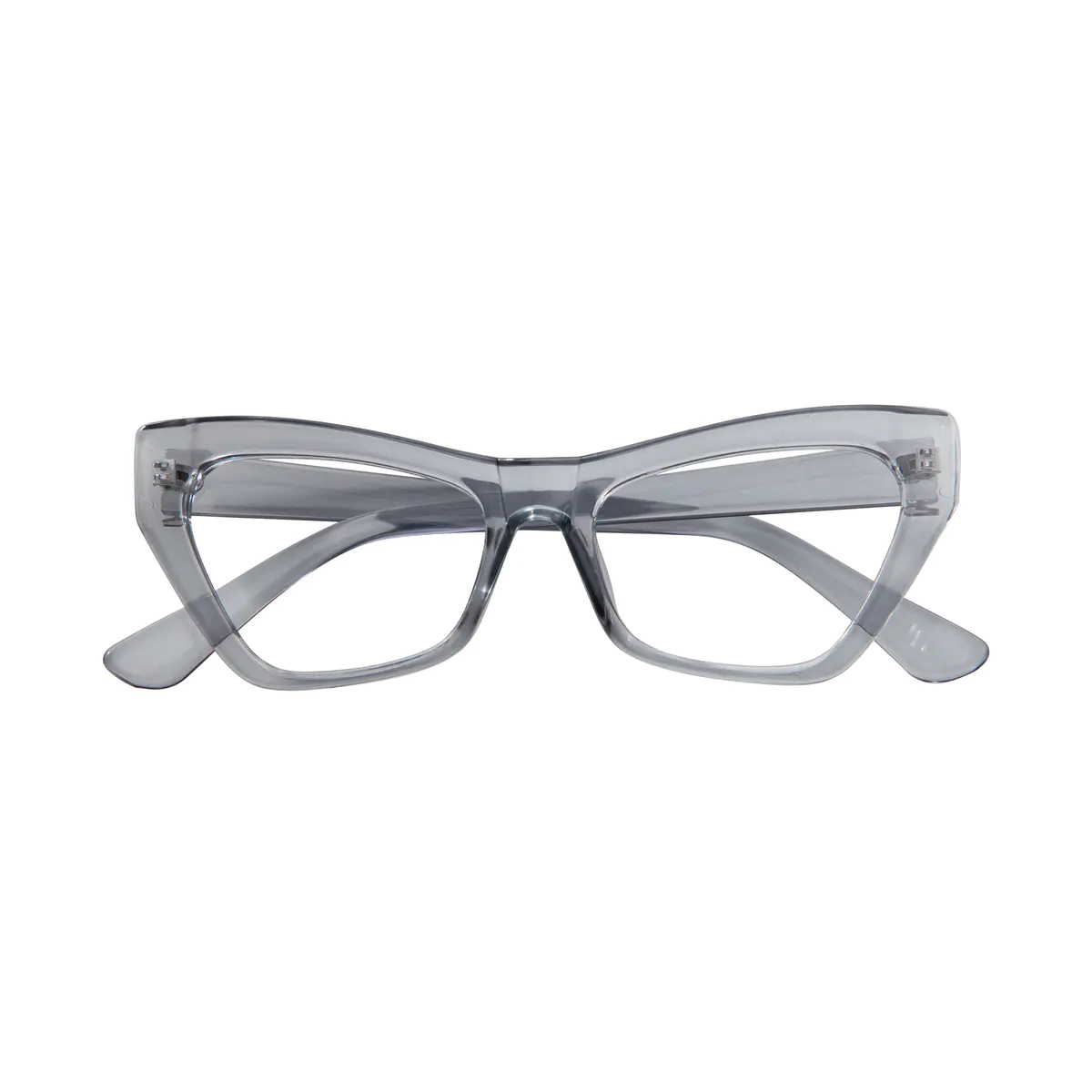 Cat-eye Transparent Gray Eyeglasses