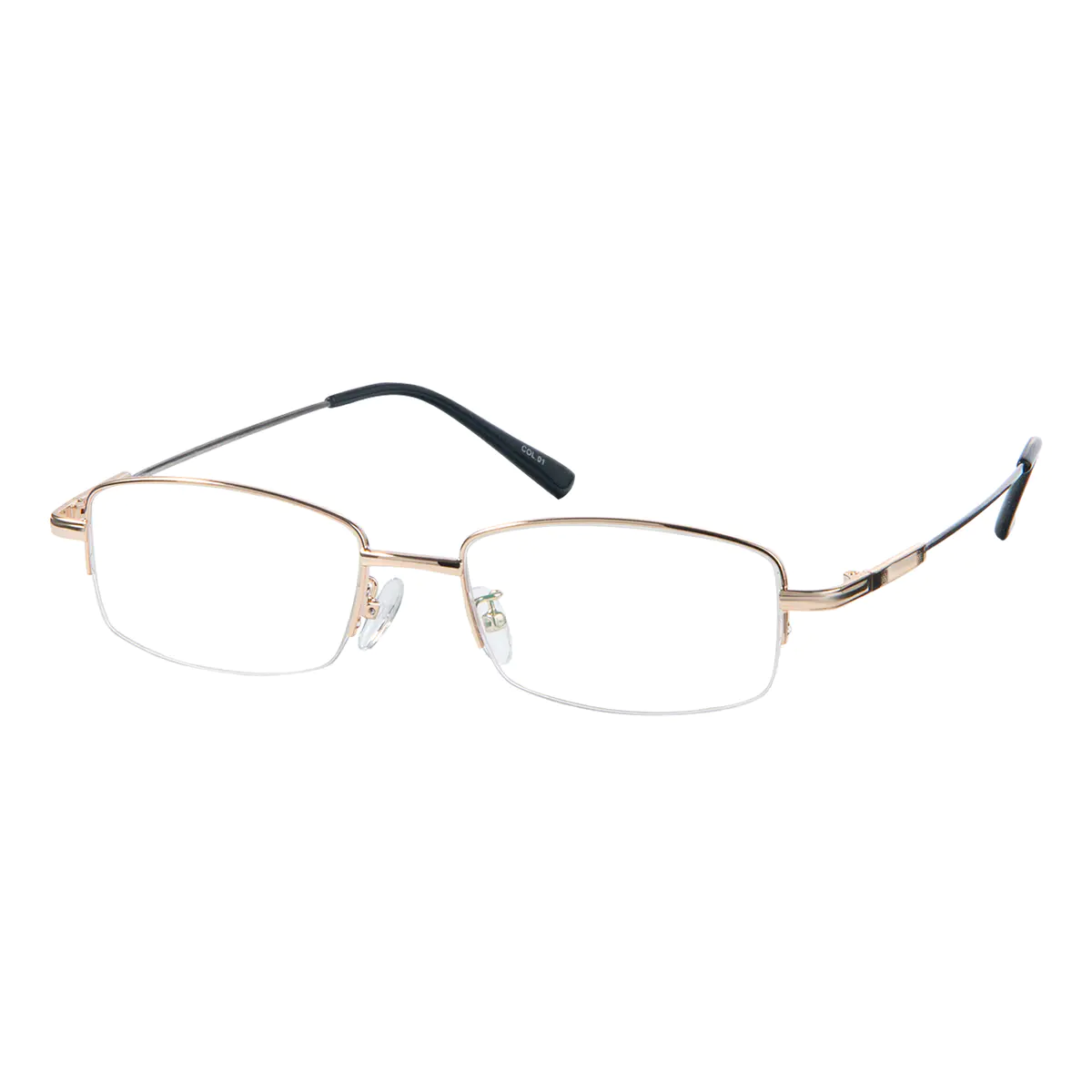 Rectangle Gold Eyeglasses