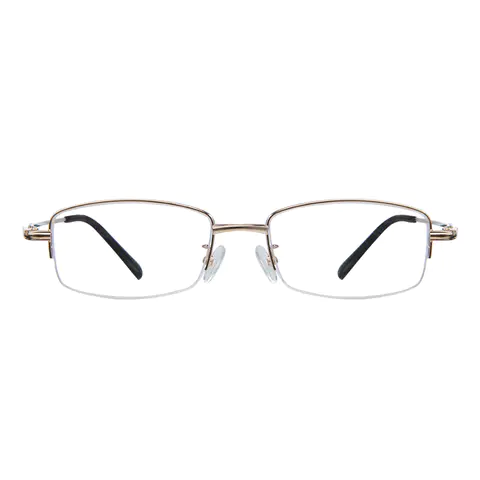 Rectangle Gold Eyeglasses