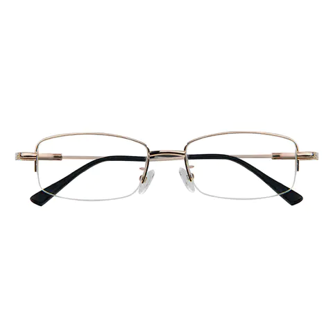 Rectangle Gold Eyeglasses