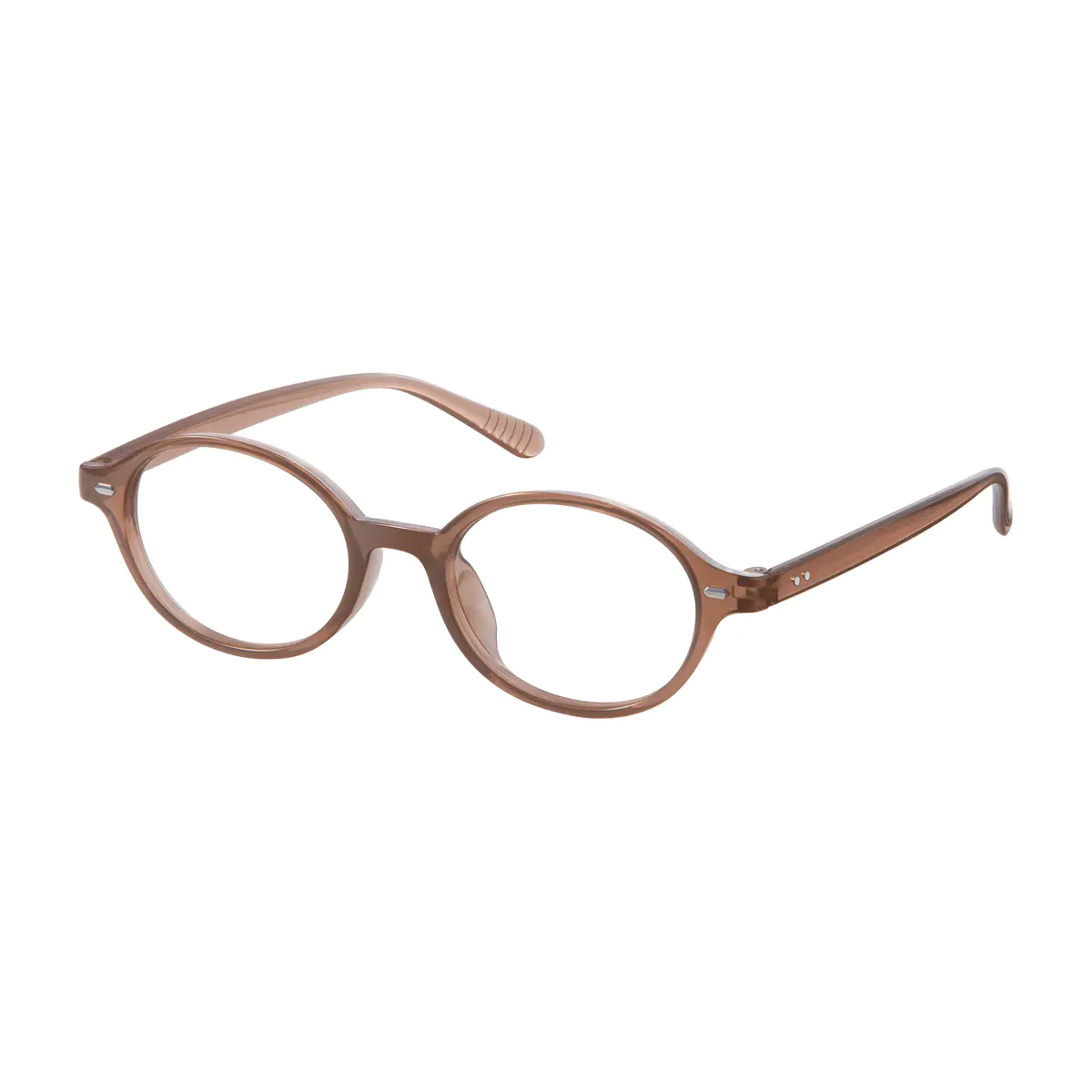Oval Light Brown Eyeglasses