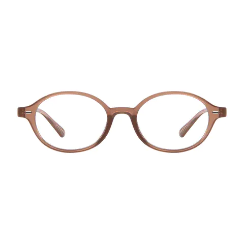 Oval Light Brown Eyeglasses