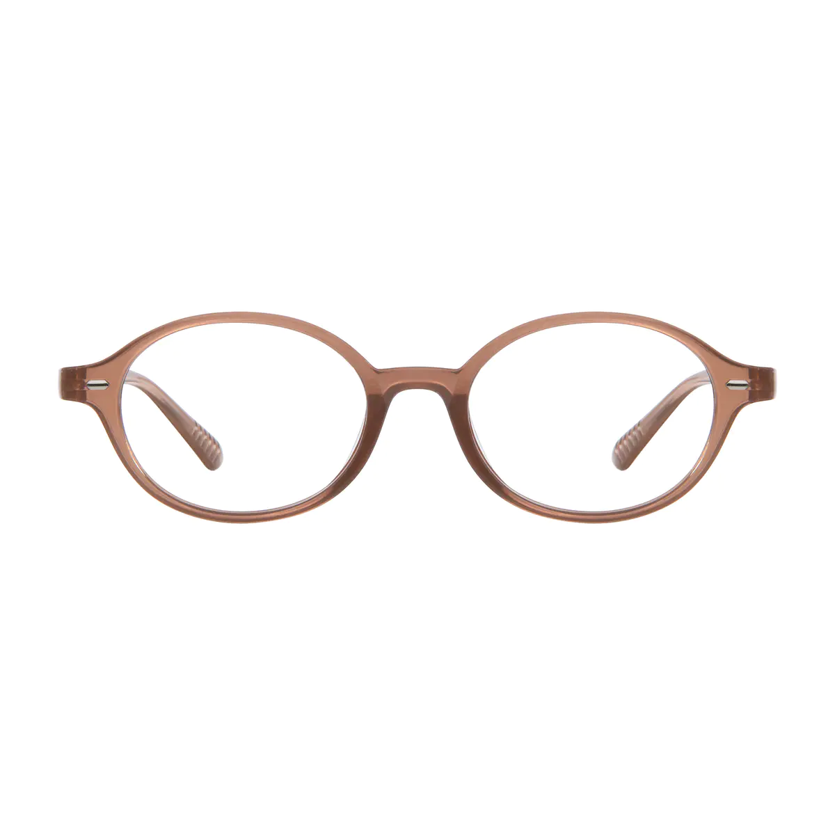 Oval Light Brown Eyeglasses