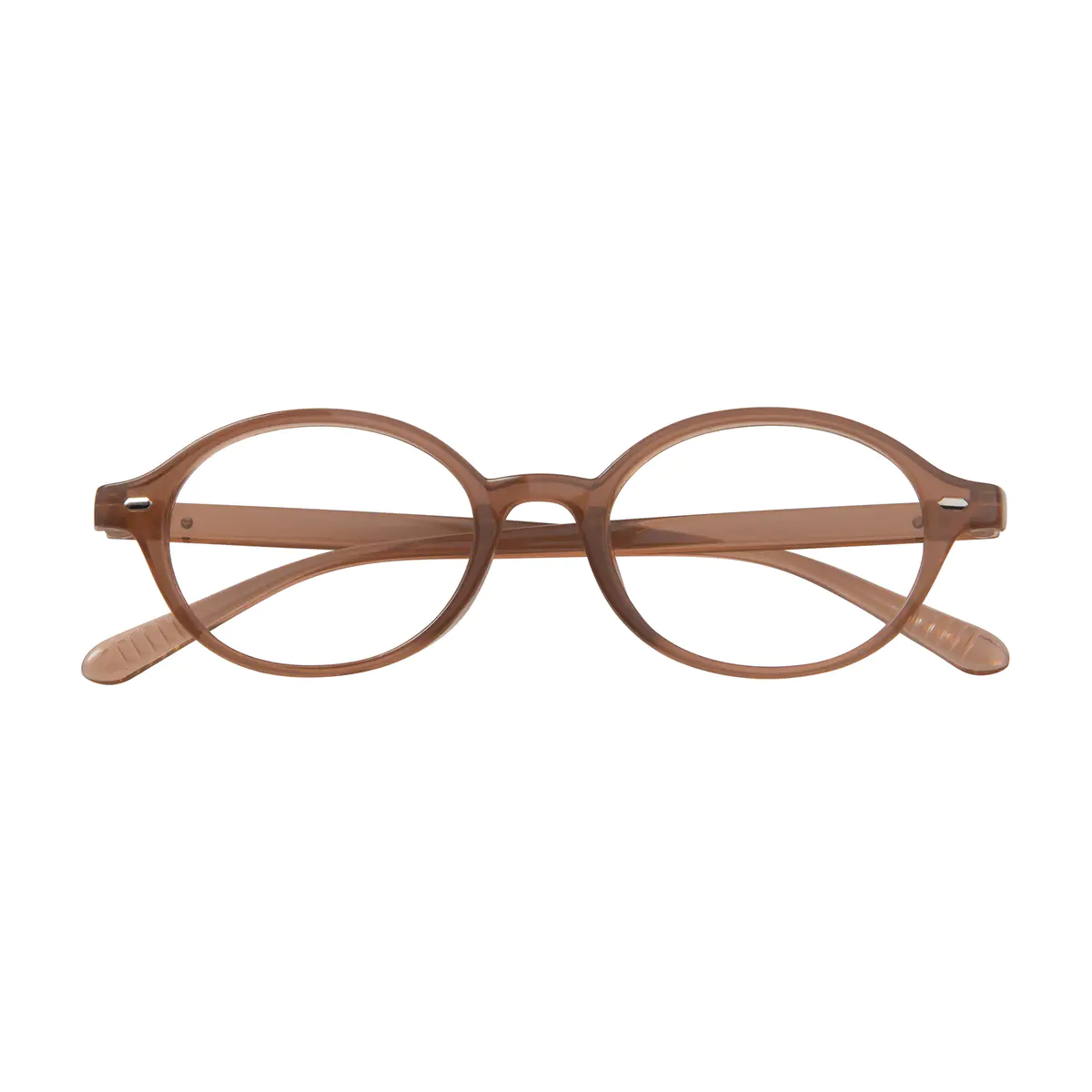 Oval Light Brown Eyeglasses