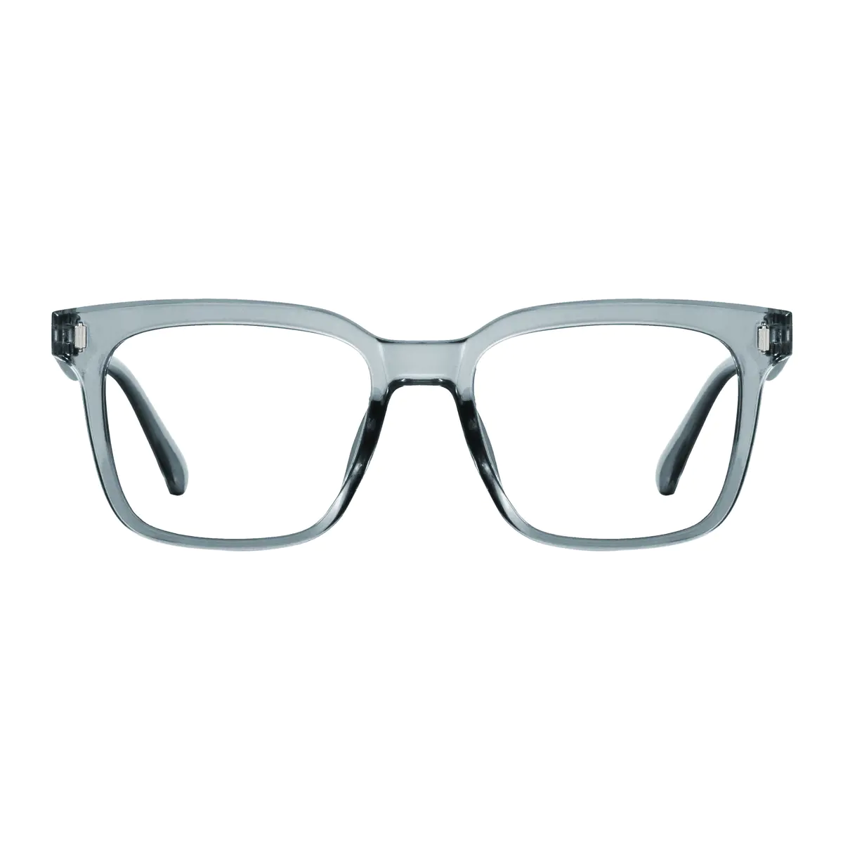Square Transparent Gray Eyeglasses